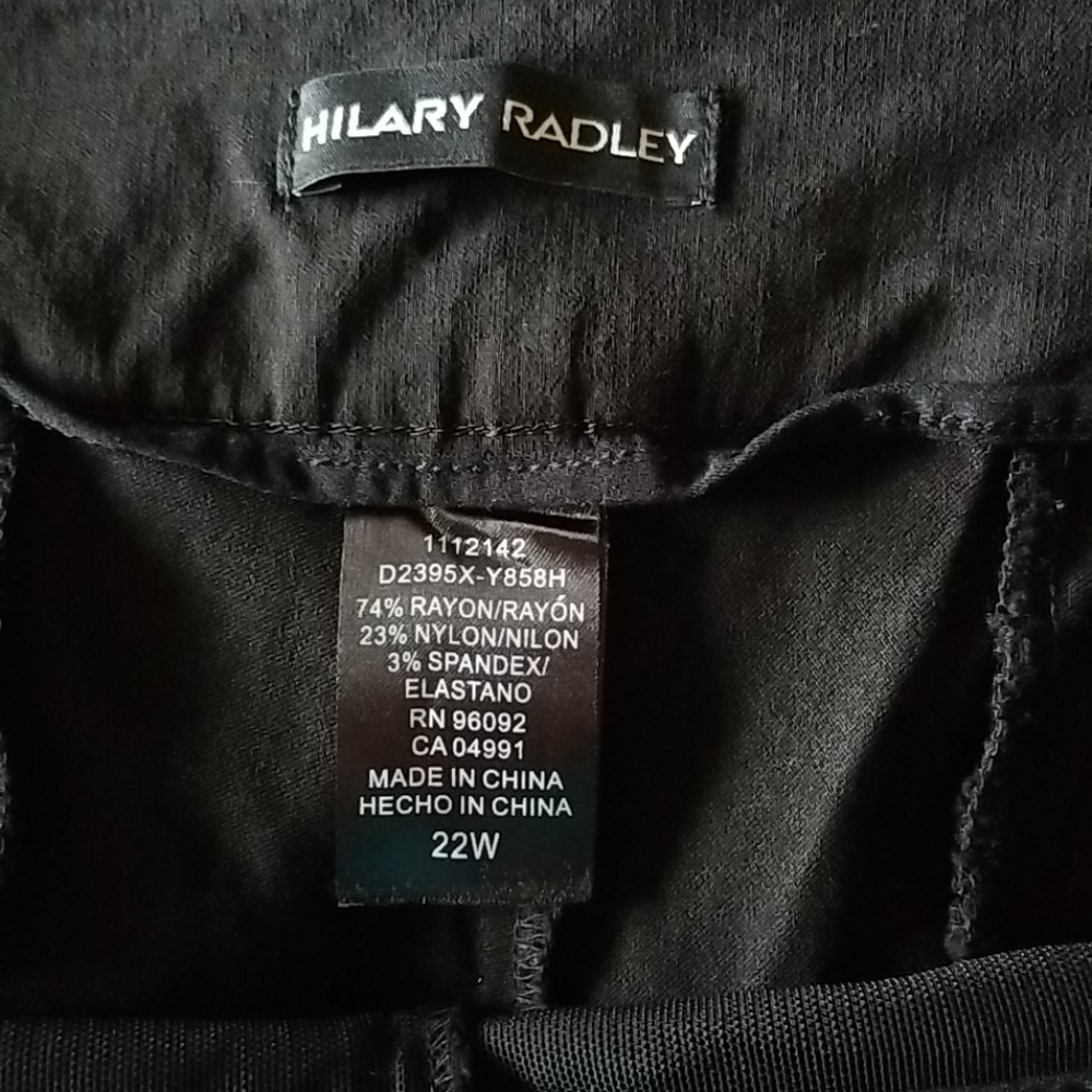 Hilary Radley Black Pull On Straight Leg Pant 22W - Picture 4 of 4